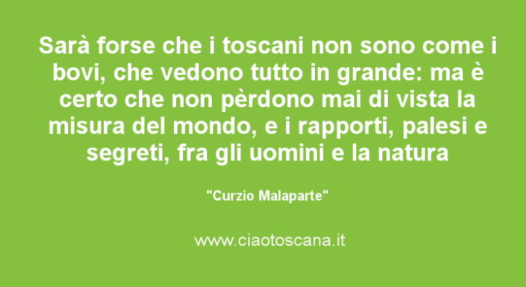 Sarà forse che i toscani non sono come i bovi, che vedono tutto in grande – Curzio Malaparte