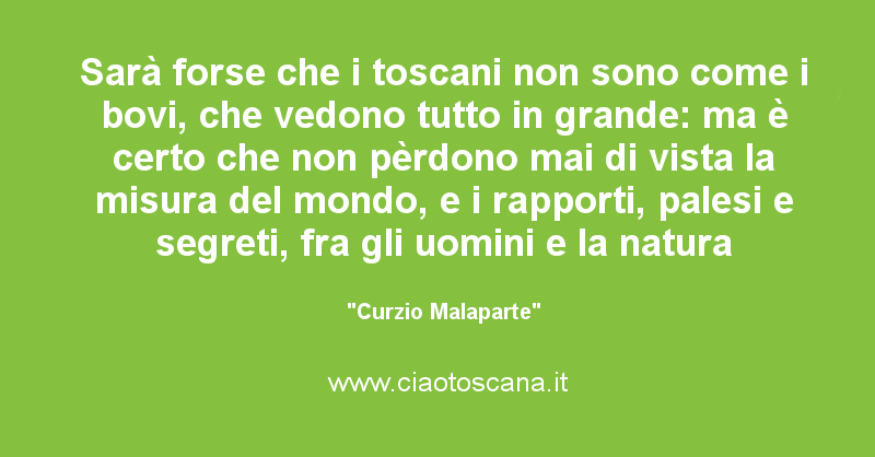 Sarà forse che i toscani non sono come i bovi, che vedono tutto in grande – Curzio Malaparte