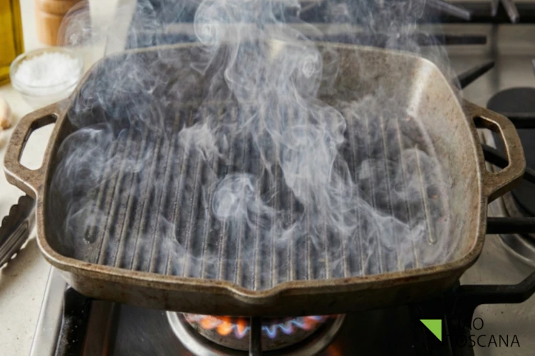 Scaldare la piastra di ghisa